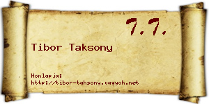 Tibor Taksony névjegykártya